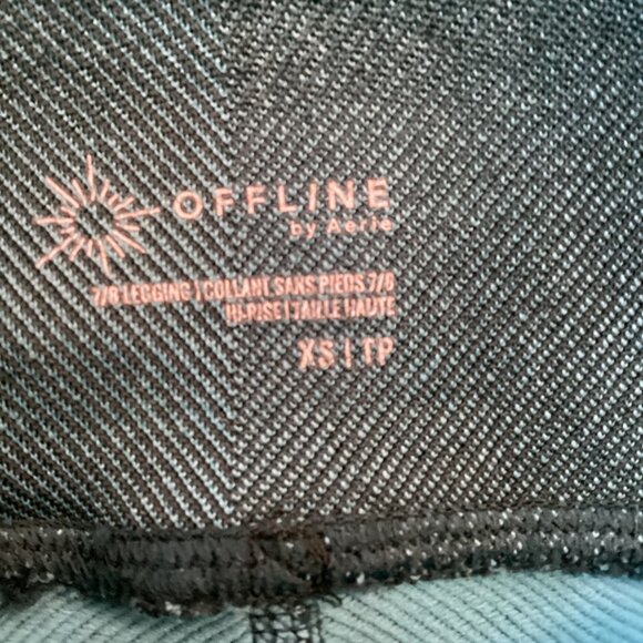 Aerie OFFLINE Womens Leggings‎ Size Xsmall High-Rise 7/8 Green Fleece Pants - Picture 9 of 10